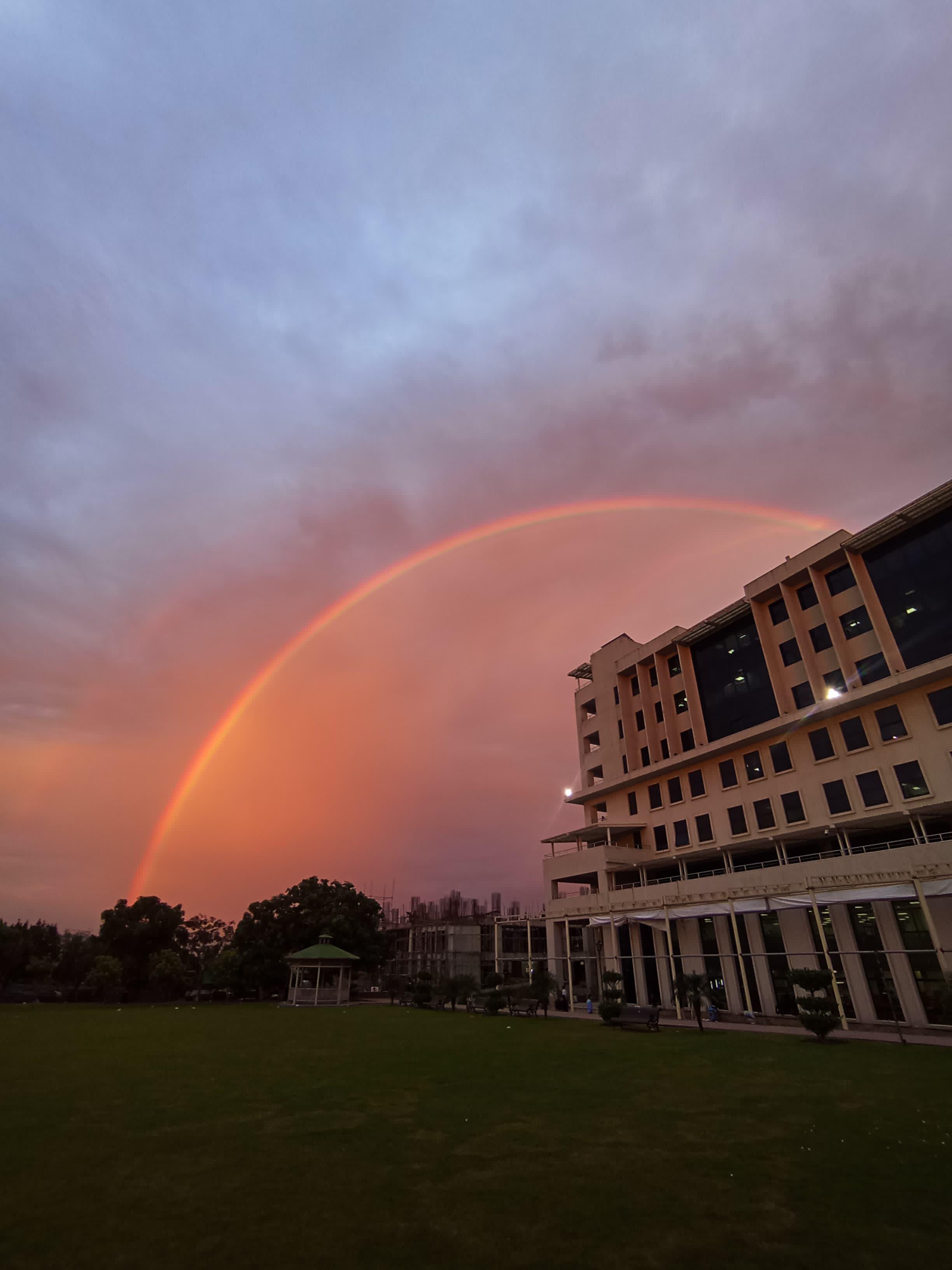 Rainbow over university